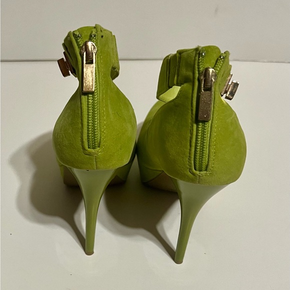 Bamboo Womens Ankle Strap High Stiletto Heel Platform Pumps Sz:7 1/2 green - Picture 4 of 5